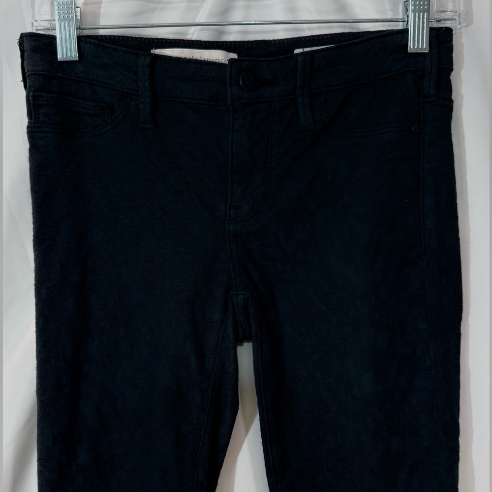 Pilcro & The Letterpress Serif Black Floral Textured Skinny Ankle Length Jeans - Picture 6 of 13